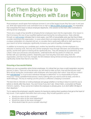Get Them Back: How to Rehire Employees with Ease