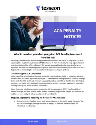 What to do when you get an ACA Penalty notice from the IRS?