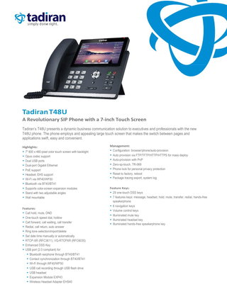 TadiranT48U: A Revolutionary SIP Phone with a 7-inch Touch Screen
