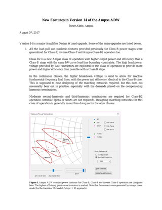 New Features in Version 14 of the Ampsa ADW
