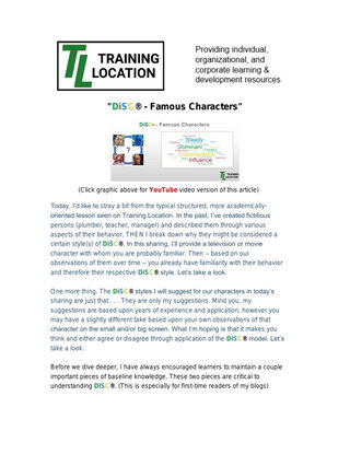 DiSC® - Famous Characters
