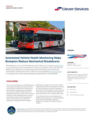 Case Study: Brampton Reduces Mechanical Breakdowns With Automated Vehicle Health Monitoring