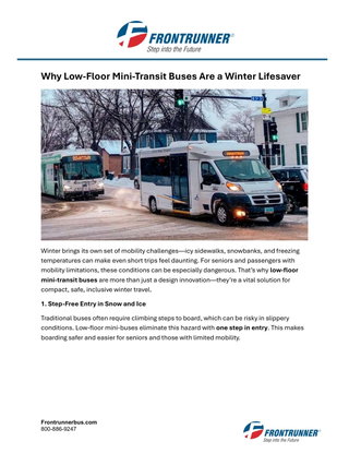 Why Low-Floor Mini-Transit Buses Are a Winter Lifesaver