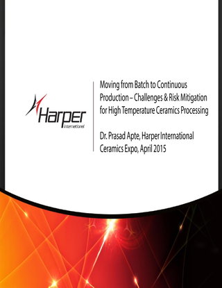 Challenges and Risk Mitigation for High Temperature Ceramics Processing