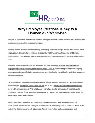 Why Employee Relations is Key to a Harmonious Workplace