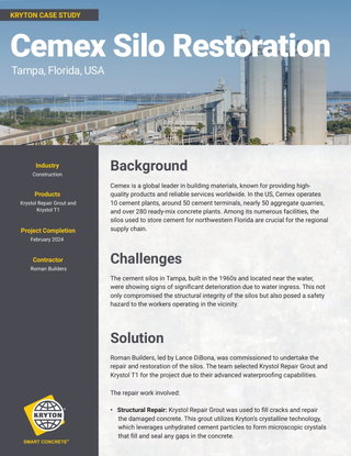 Restoring Cemex Cement Silos with Kryton’s Advanced Waterproofing Solutions