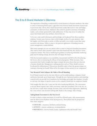 The B2B Brand Marketer’s Dilemma