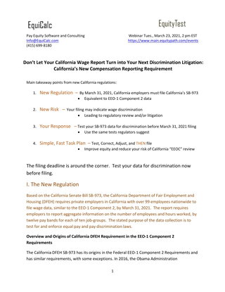 Don’t Let Your California Wage Report Turn into Your Next Discrimination Litigation