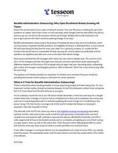 Benefits Administration Outsourcing: Why Open Enrollment Breaks Growing HR Teams