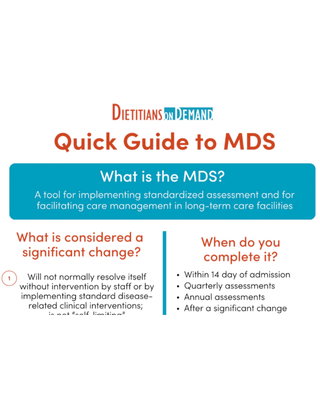 Quick Guide to MDS for Dietitians | Infographic