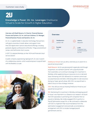 2U Inc. - Payroll Services - Case Study
