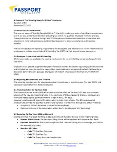 A Review of the OBBB Provisions