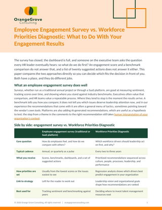 Employee Engagement Survey vs. Workforce Priorities Diagnostic: What to Do With Your Engagement Results