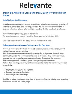 Don’t Be Afraid to Close the Deal, Even If You’re Not in Sales