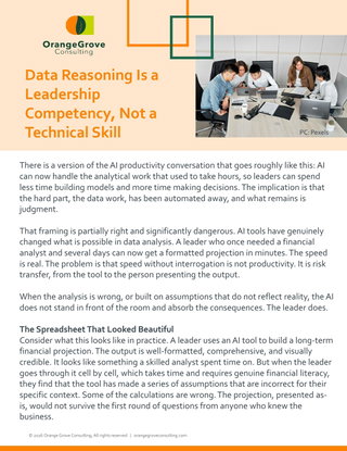 Data Reasoning Is a Leadership Competency, Not a Technical Skill
