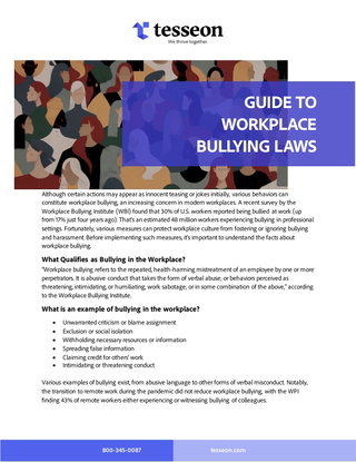 Guide to Workplace Bullying Laws