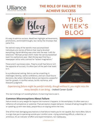 The Role of Failure to Achieve Success
