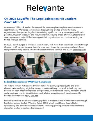 Q1 2026 Layoffs: The Legal Mistakes HR Leaders Can’t Afford
