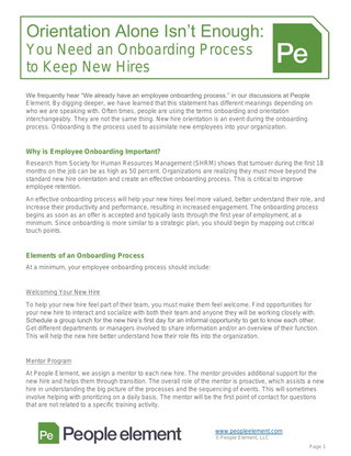 Orientation Alone Isn’t Enough - You Need An Onboarding Process to Keep New Hires