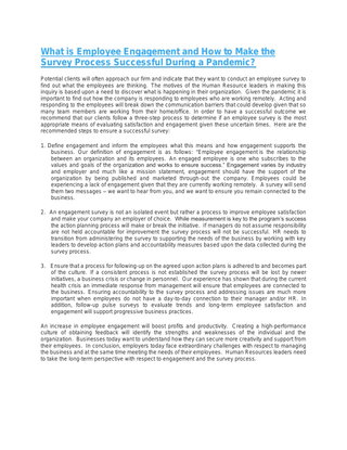 What is Employee Engagement and How to Make the Survey Process Successful During a Pandemic?