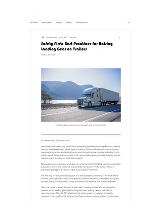Safety First: Best Practices for Raising Landing Gear on Trailers