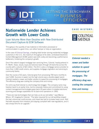 Nationwide Lender Achieves Growth, Lowers Costs