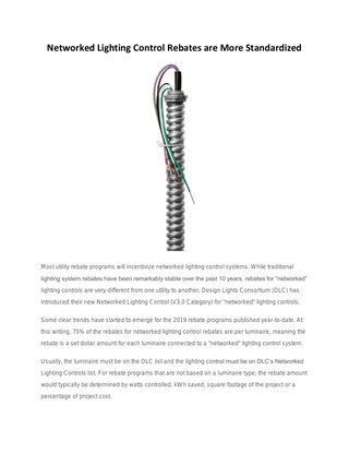 Networked Lighting Control Rebates are More Standardized