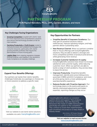 Partnership for HCM/Payroll Providers, PEOs, ERPs, Carriers, Brokers, and others