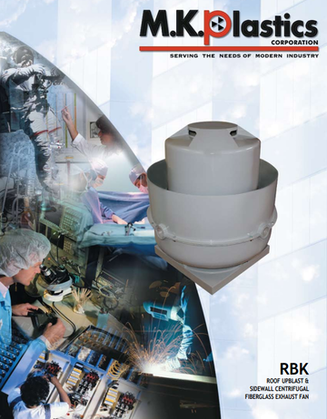 RBK Roof Upblast & Sidewall Centrifugal Fiberglass Exhaust Fan