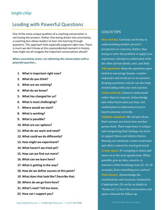 A Coaching Approach: Leading in Uncertainty