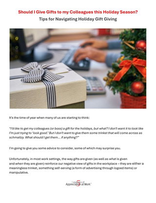 Should I Give Gifts to my Colleagues this Holiday Season? Tips for Navigating Holiday Gift Giving