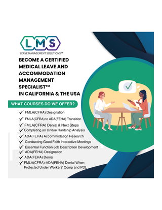 Certified Medical Leave and Accommodation Trainings