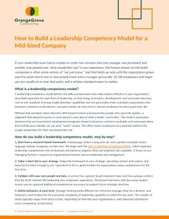How to Build a Leadership Competency Model for a Mid-Sized Company