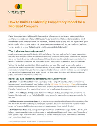 How to Build a Leadership Competency Model for a Mid-Sized Company