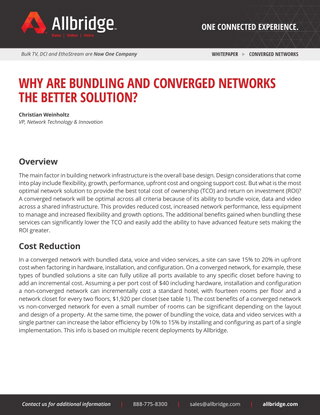 Benefits of a Converged Network