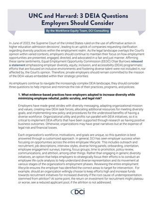 Harvard and UNC - 3 DEIA Questions Employers Should Ask