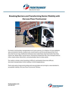 Breaking Barriers and Transforming Senior Accessibility