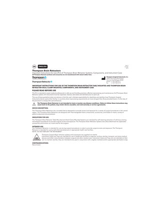 Thompson Brain Retractor IFU