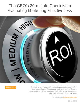 The CEO’s 20-Minute Checklist to Evaluating Marketing Effectiveness