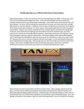 LED Message Signs are an Efficient Alternative to Neon Displays 