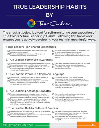 TRUE LEADERSHIP HABITS
