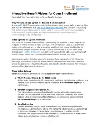 Interactive Videos for Open Enrollment