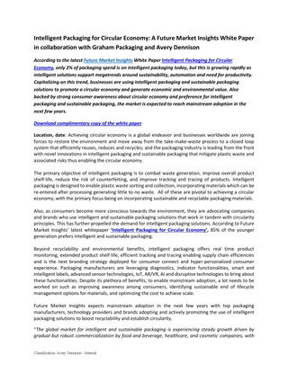 Intelligent Packaging for Circular Economy: A FMI White Paper in collaboration with Graham Packaging