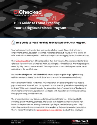 HR's Guide to Fraud-Proofing Your Background Check Program