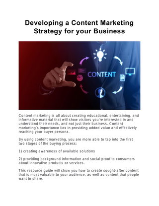 Developing a Content Marketing Strategy for your Business