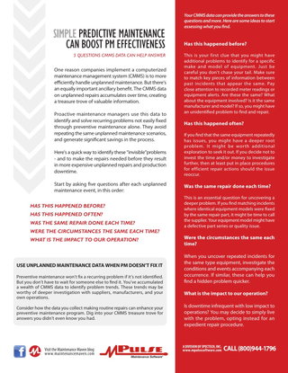 Simple Predictive Maintenance Can Boost PM Effectiveness