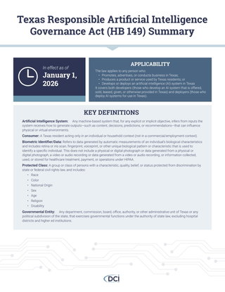 An Employer's Guide to Texas's Responsible Artificial Intelligence Governance Act