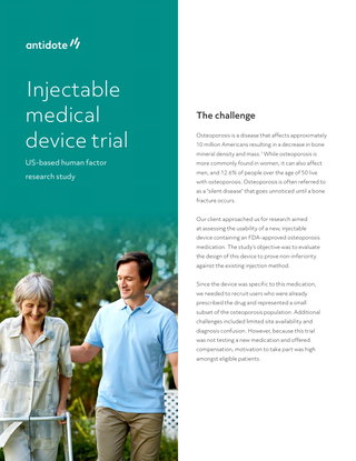 Case Study: Injectable medical device trial