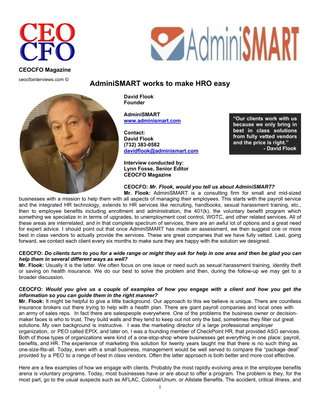 AdminiSMART works to make HRO easy