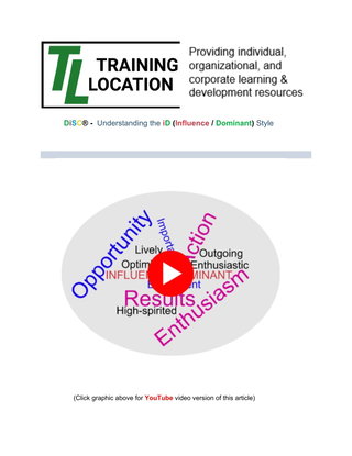DiSC® -  Understanding the iD (Influence / Dominant)